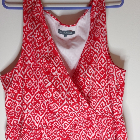 Addition Elle Red & White Cotton Dress - Picture 6 of 11